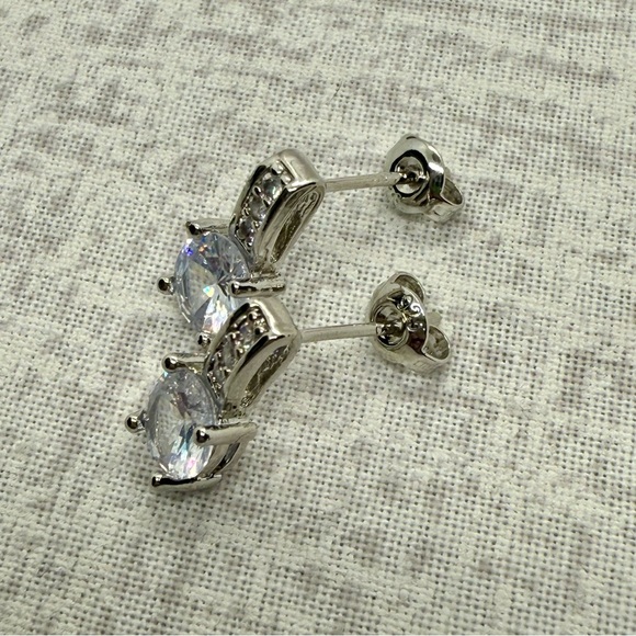New Sparkling Sterling Silver & CZ Earrings ✨ - Picture 3 of 4